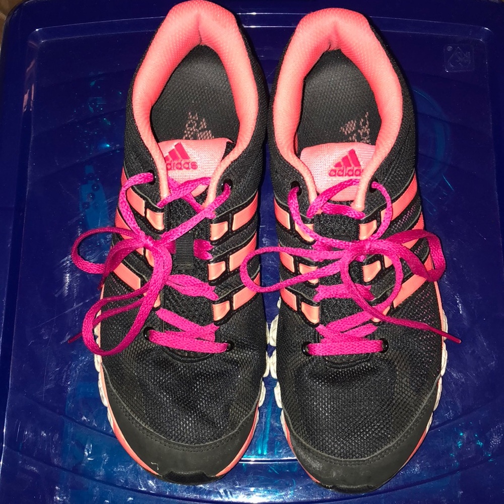 Adidas pink and black sneakers